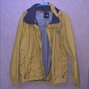 Yellow north face jacket